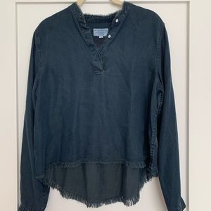 $148 The Blue Shirt Shop crop blouse size M